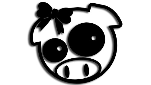 Naklejka świnka Subaru Pig Girl dziewczynka - czarna