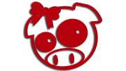 naklejka subaru pig girl czerwona.jpg