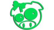 Naklejka świnka Subaru Pig Girl dziewczynka - zielony neon