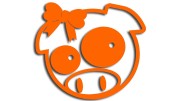 Naklejka świnka Subaru Pig Girl dziewczynka - pomarańczowy neon