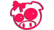 Naklejka świnka Subaru Pig Girl dziewczynka - różowy neon