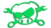 Naklejka SUBARU PIG - Świnka i skrzyżowane klucze/pirat - Rajdowa JDM zielony neon