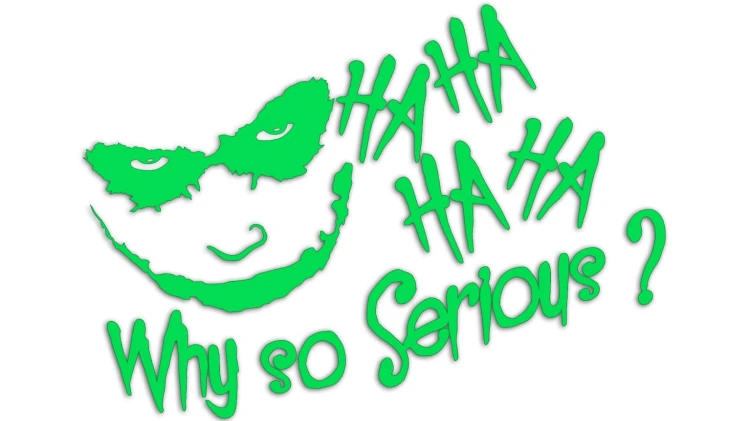 Naklejka JOKER - Why So Serious - HAHAHA - Na Auto - zielony neon