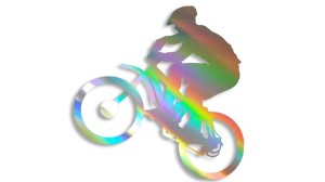 Naklejka Rower Rowerzysta kolarz MTB BIKER #1 - holograficzna