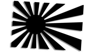 Japonia flaga jdm rising sun (honda, mitsubishi, subaru, lexus, suzuki, toyota, nissan, daihatsu, mazda) - kolory - połysk/mat