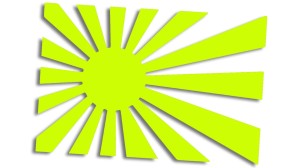 Japonia flaga jdm rising sun (honda, mitsubishi, subaru, lexus, suzuki, toyota, nissan, daihatsu, mazda) - kolory neonowe