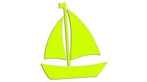 ŁÓDŹ ŻAGLÓWKA JACHT - kolory neonowe