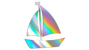 ŁÓDŹ ŻAGLÓWKA JACHT - holograficzna