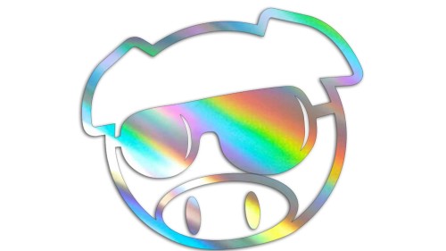 Naklejka SUBARU PIG - Świnka w okularach - Rajdowa JDM holograficzna