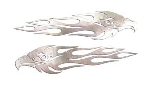 ORZEŁ GRYF OGIEŃ PŁOMIEŃ lewa i prawa - kolory - chrom