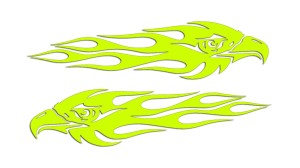 ORZEŁ GRYF OGIEŃ PŁOMIEŃ lewa i prawa - kolory neonowe