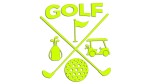 GOLF - PIŁKA - TORBA - CHORĄGIEWKA - WÓZEK - kolory neonowe