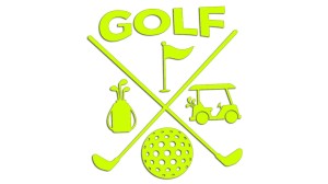 GOLF - PIŁKA - TORBA - CHORĄGIEWKA - WÓZEK - kolory neonowe