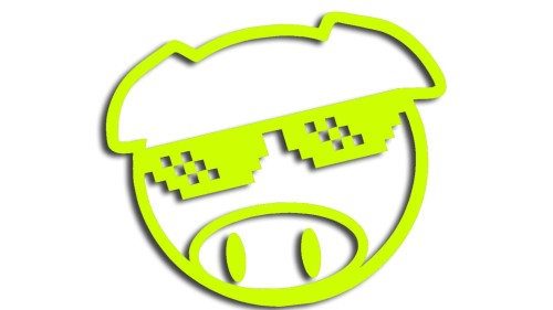 Naklejka SUBARU PIG - thug life Świnka - Rajdowa JDM żółty neon