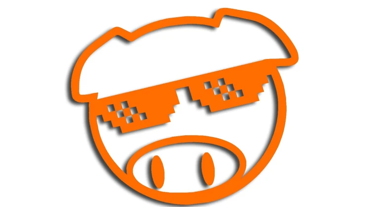 Naklejka SUBARU PIG - thug life Świnka - Rajdowa JDM pomarańczowy neon