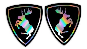 ŁOŚ Z TŁEM  - lewa i prawa do Saab Scania Volvo - holograficzny i tło mat