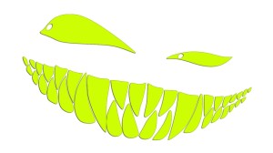 CREEPY SMILE - UŚMIECH Z ZĘBAMI - kolory neonowe