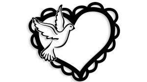 SERCE GOŁĄB - KOMUNIA CHRZEST ŚLUB WESELE - kolory - połysk/mat