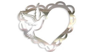 SERCE GOŁĄB - KOMUNIA CHRZEST ŚLUB WESELE - kolory - chrom