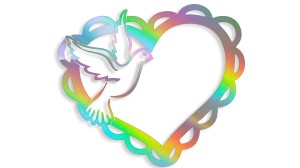 SERCE GOŁĄB - KOMUNIA CHRZEST ŚLUB WESELE - holograficzna