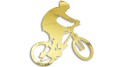 Naklejka rowerowa na szybę i karoserię - rowerzysta skaczący na rowerze -złoty  chrom