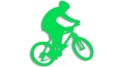 Naklejka rowerowa na szybę i karoserię - rowerzysta skaczący na rowerze zielony neon