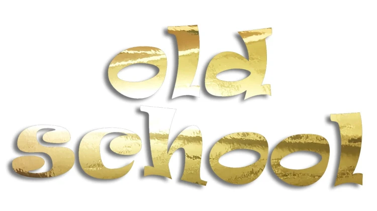 Naklejka Old School - styl retro klasyk - złoty chrom