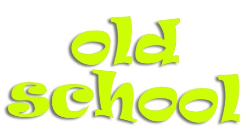 Naklejka Old School - styl retro klasyk - żółty neon