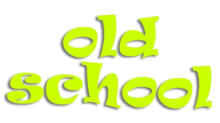 Naklejka Old School - styl retro klasyk - żółty neon