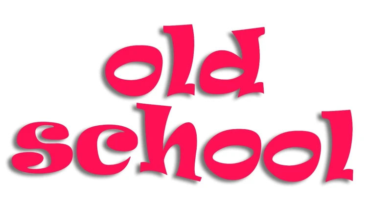 Naklejka Old School - styl retro klasyk - różowy neon