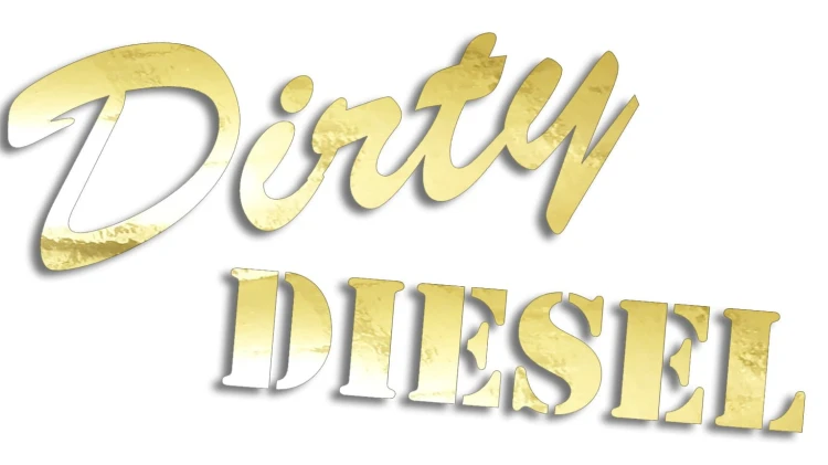 Naklejka na auto Dirty DIESEL napisy - styl Off Road i tuning - złoty chrom