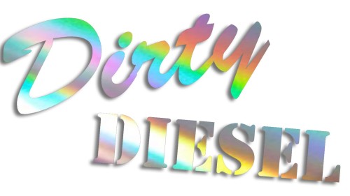 Naklejka na auto Dirty DIESEL napisy - styl Off Road i tuning - holograficzna