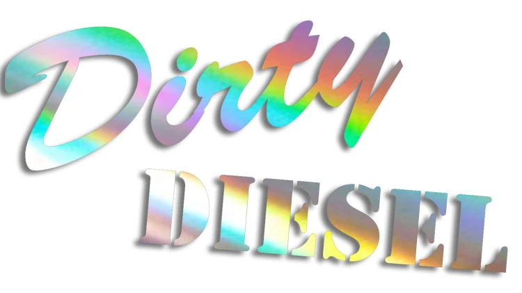 Naklejka na auto Dirty DIESEL napisy - styl Off Road i tuning - holograficzna