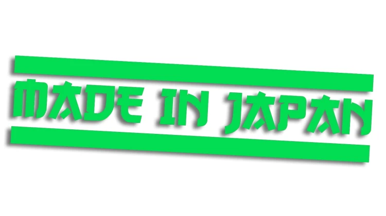 naklejka made in japan paski zielona neon.jpg