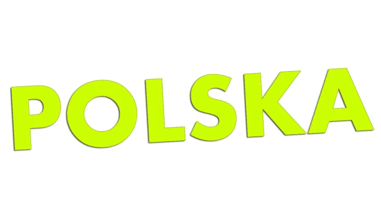Naklejka na auto POLSKA napis na klapę szybę - oznaczenie kraju - neonowa