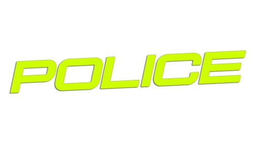 Naklejka samochodowa POLICE amerykański styl - neonowa