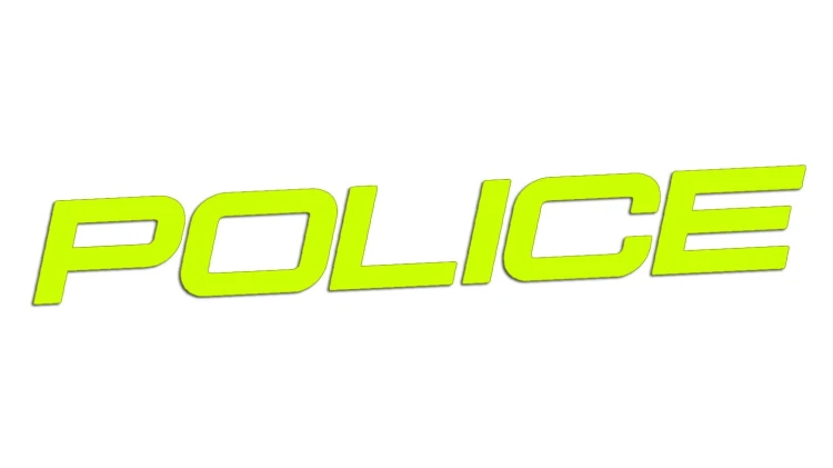 Naklejka samochodowa POLICE amerykański styl - neonowa