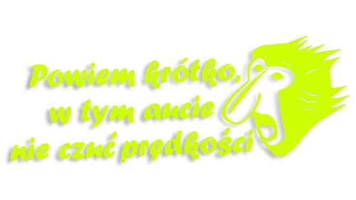 naklejka janusz nosacz powiem krotko w tym aucie nie czuc predkosci zolta neon.jpg
