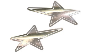 GWIAZDKI NA KASK - GWIAZDKA LEWA PRAWA - kolory - chrom