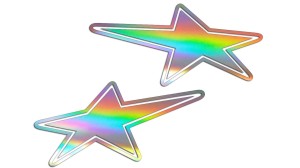 GWIAZDKI NA KASK - GWIAZDKA LEWA PRAWA - holograficzna