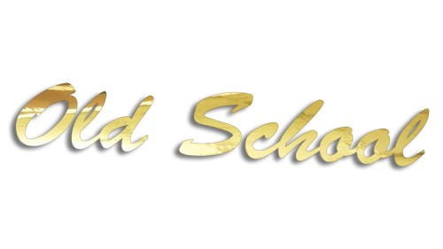 Naklejka Old School - styl kaligraficzny - złoty chrom