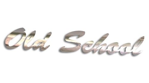 Naklejka Old School - styl kaligraficzny - chrom