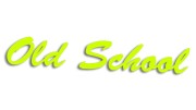 Naklejka Old School - styl kaligraficzny - żółta neon
