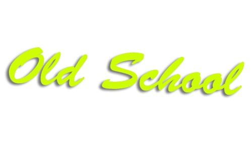 Naklejka Old School - styl kaligraficzny - żółta neon