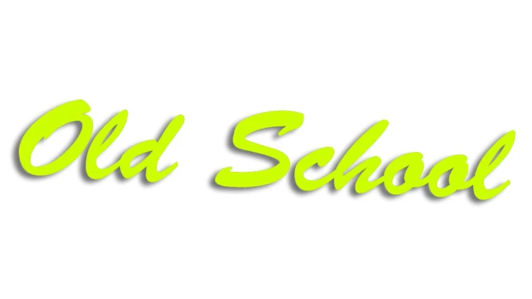 Naklejka Old School - styl kaligraficzny - żółta neon