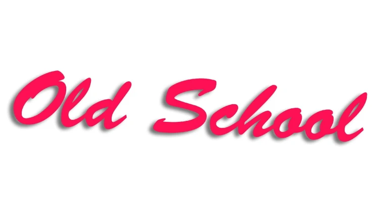 Naklejka Old School - styl kaligraficzny - różowa neon