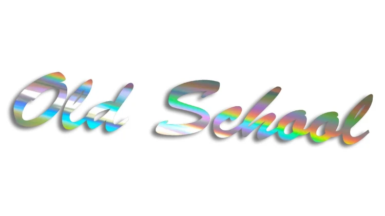 Naklejka Old School - styl kaligraficzny - holograficzna