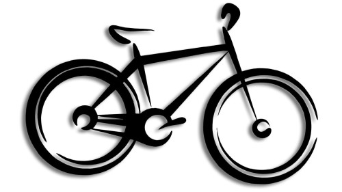 Naklejka rower MTB - nowoczesny kontur czarna