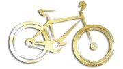 Naklejka rower MTB - nowoczesny kontur złoty chrom