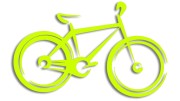 Naklejka rower MTB - nowoczesny kontur żółty neon